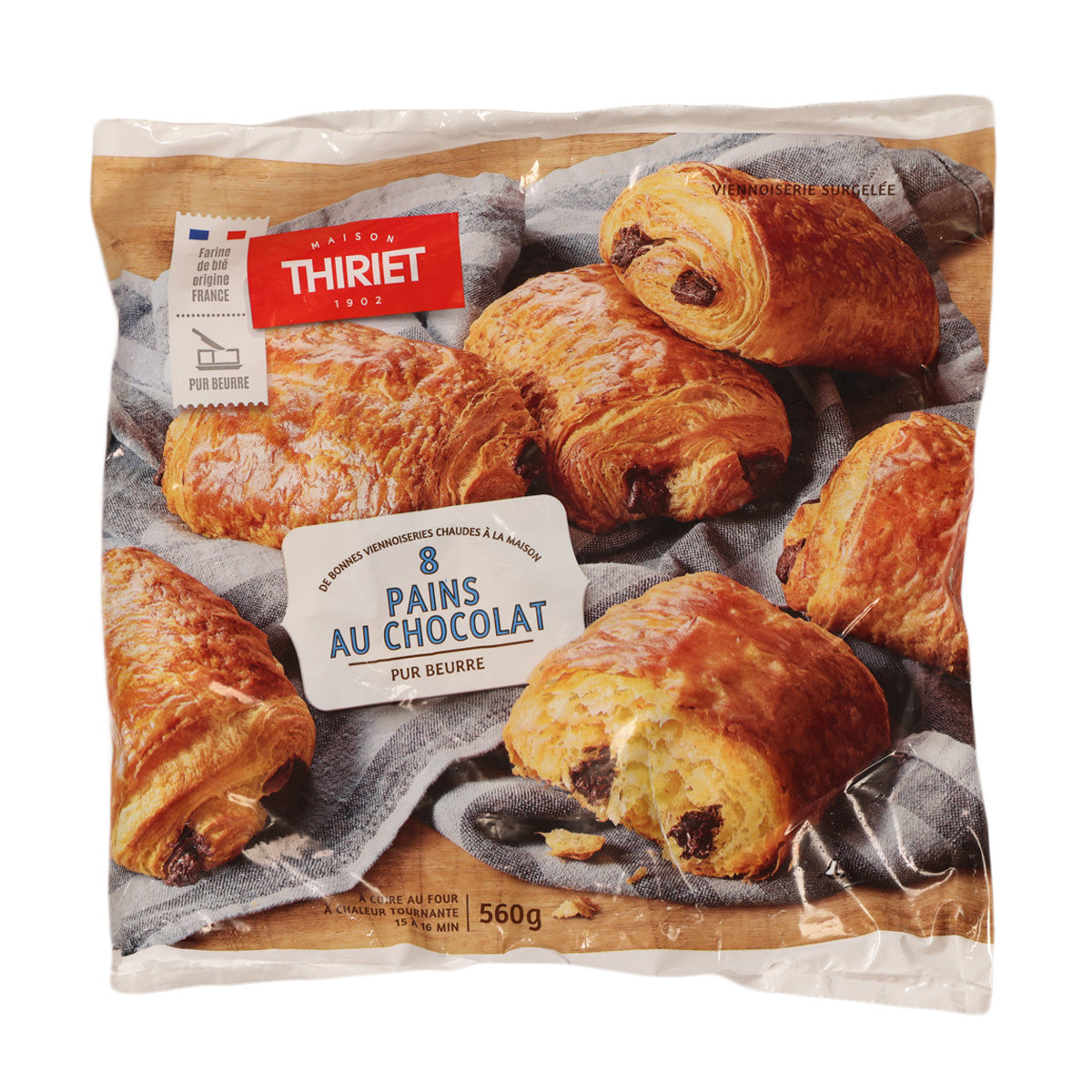THIRIET 8 Pains au Chocolat with Pure Butter (560g)
