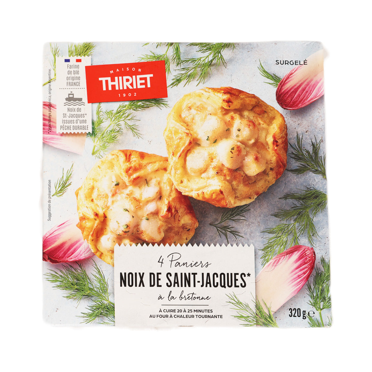 THIRIET 4 Breton-Style Scallop Baskets (320g)