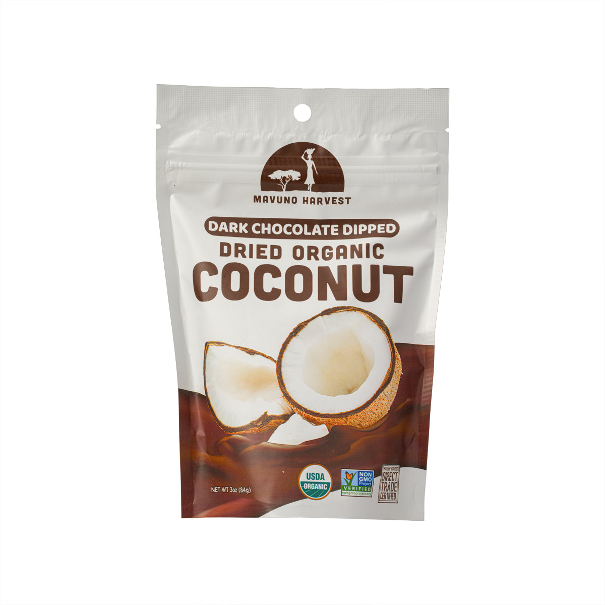MAVUNO HARVEST Organic Dark Chocolate Dipped - Coconut (84g)
