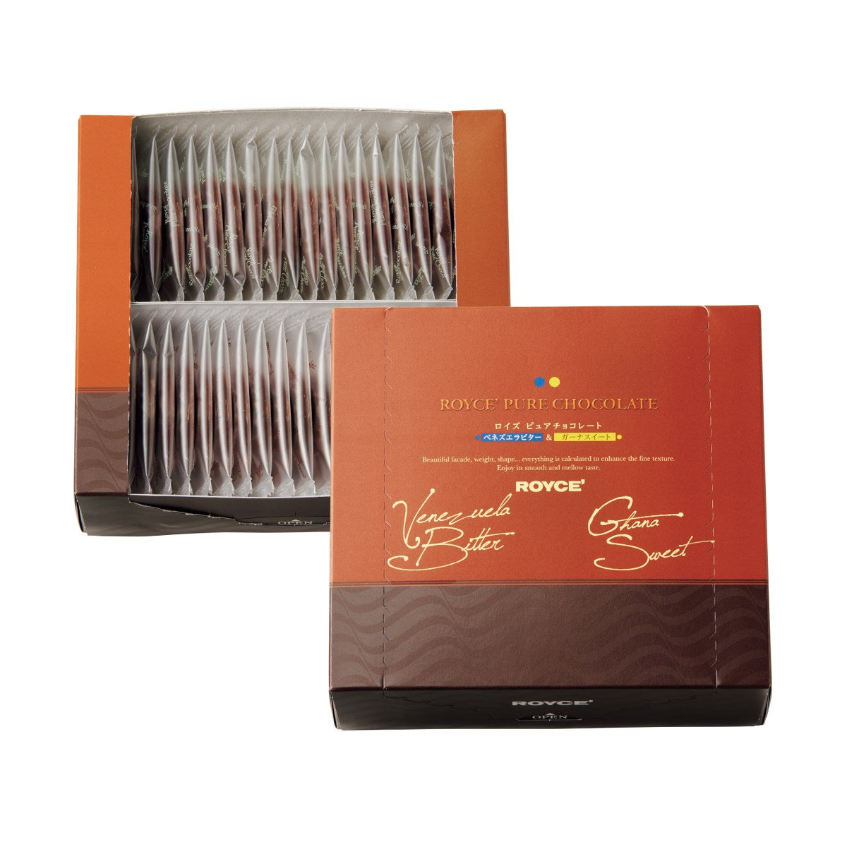 ROYCE' Pure Chocolate - Venezuela Bitter & Ghana Sweet (40pcs)