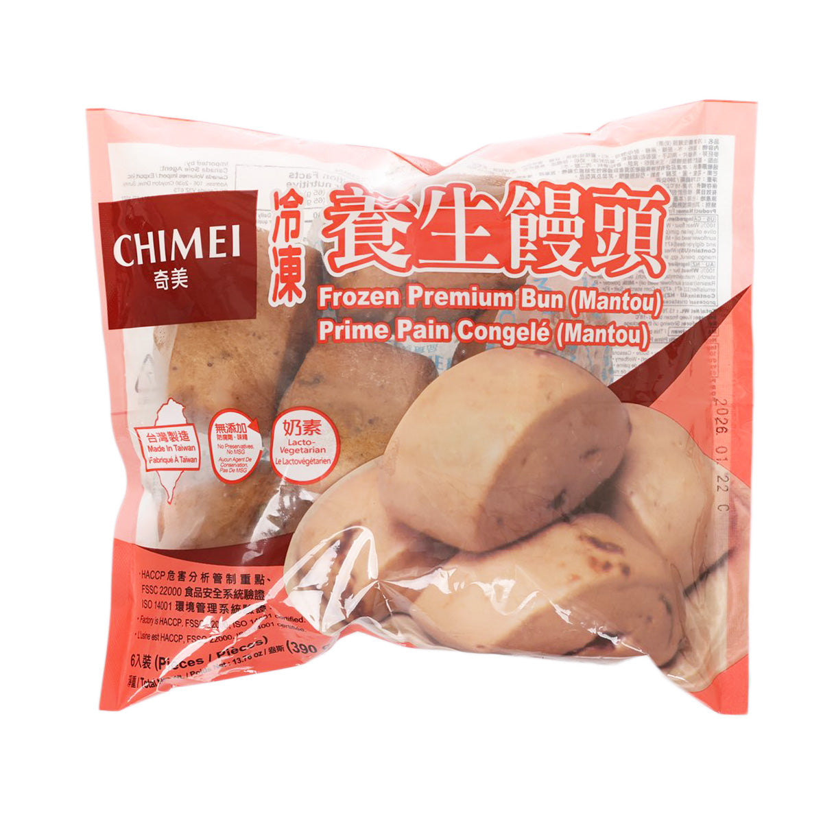 CHIMEI Frozen Premium Bun (Mantou) (6pcs)