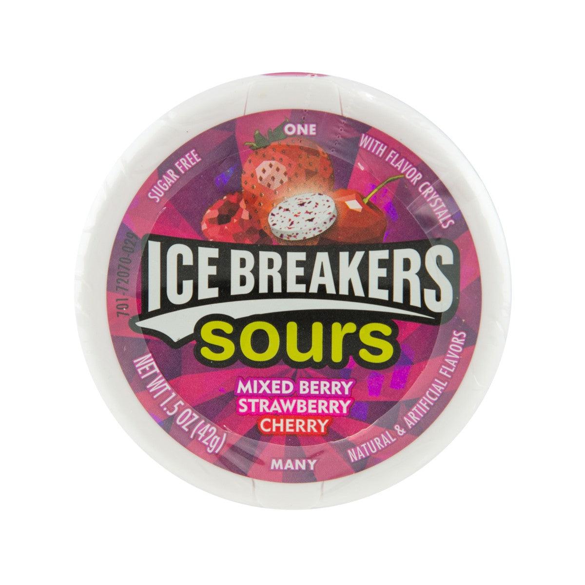 ICE BREAKERS Sours Candy - Mixed Berry, Strawberry, Cherry Flavor (42g)