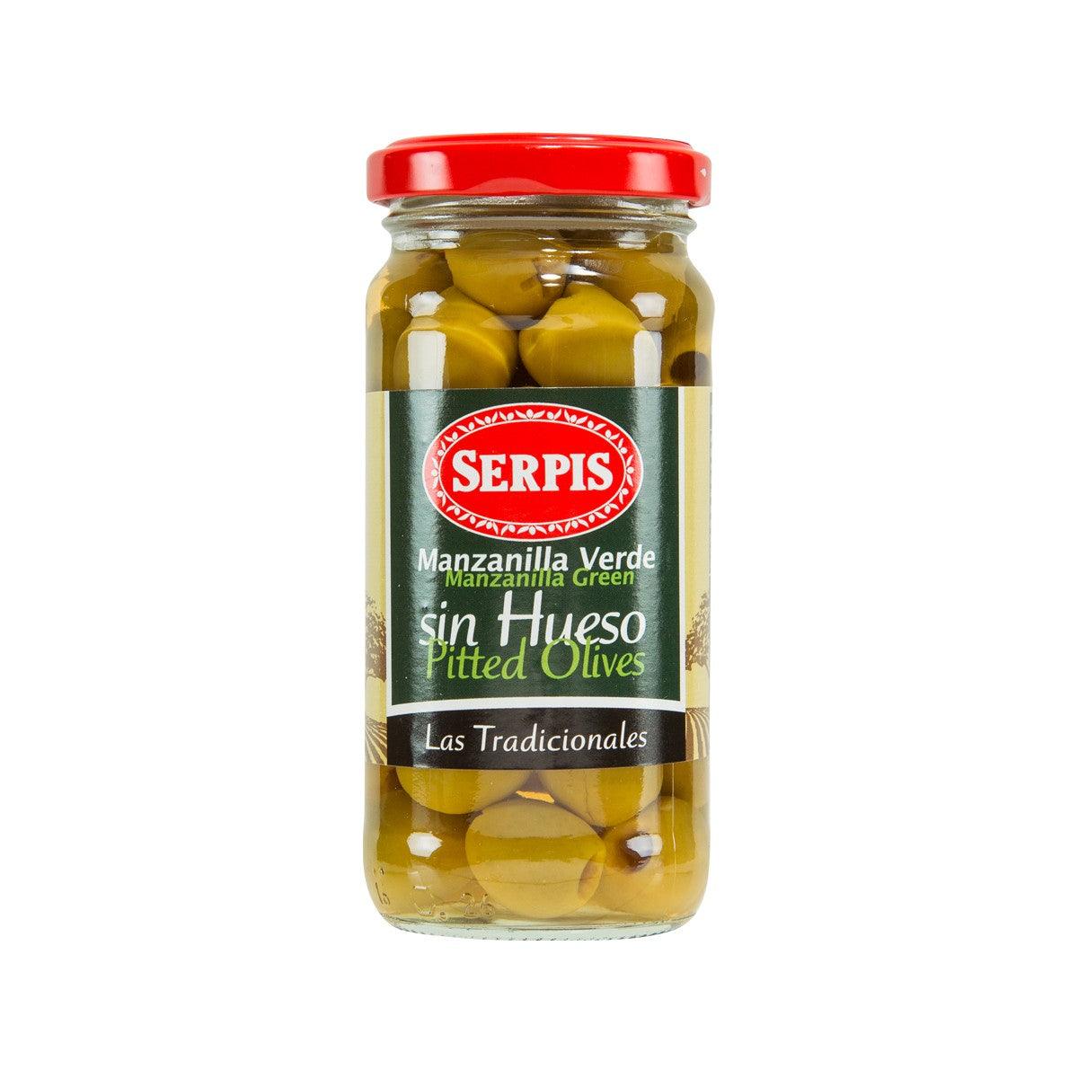 SERPIS Manzanilla Green Pitted Green Olives (235g)
