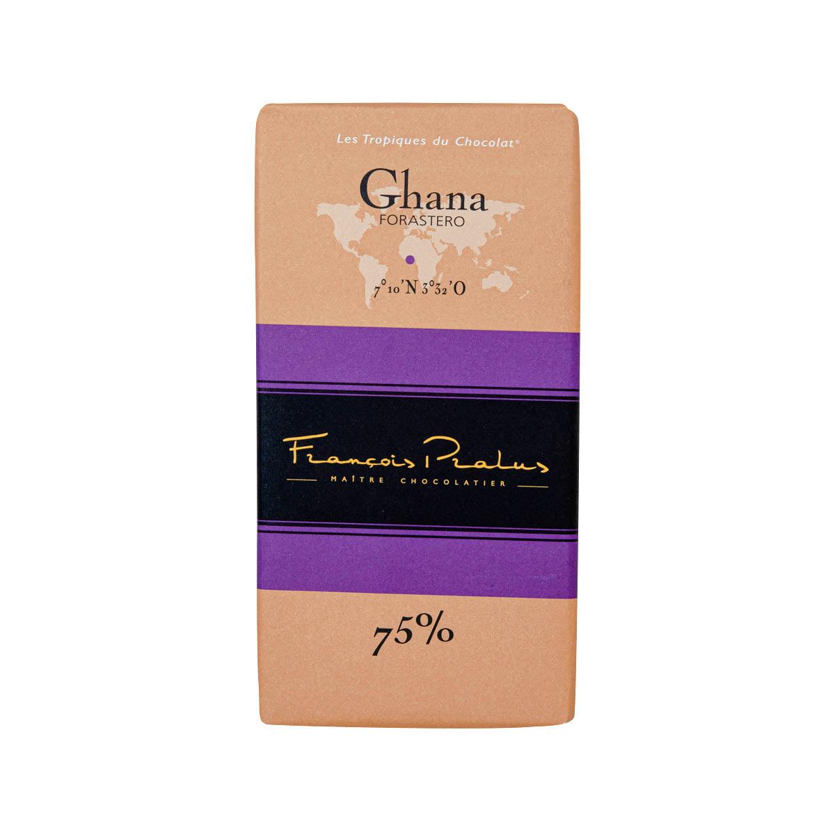 PRALUS Tropical Chocolate - Ghana Forastero 75% (100g)