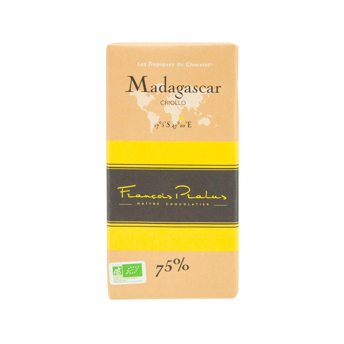 PRALUS Organic Tropical Chocolate - Madagascar Criollo 75% (100g)