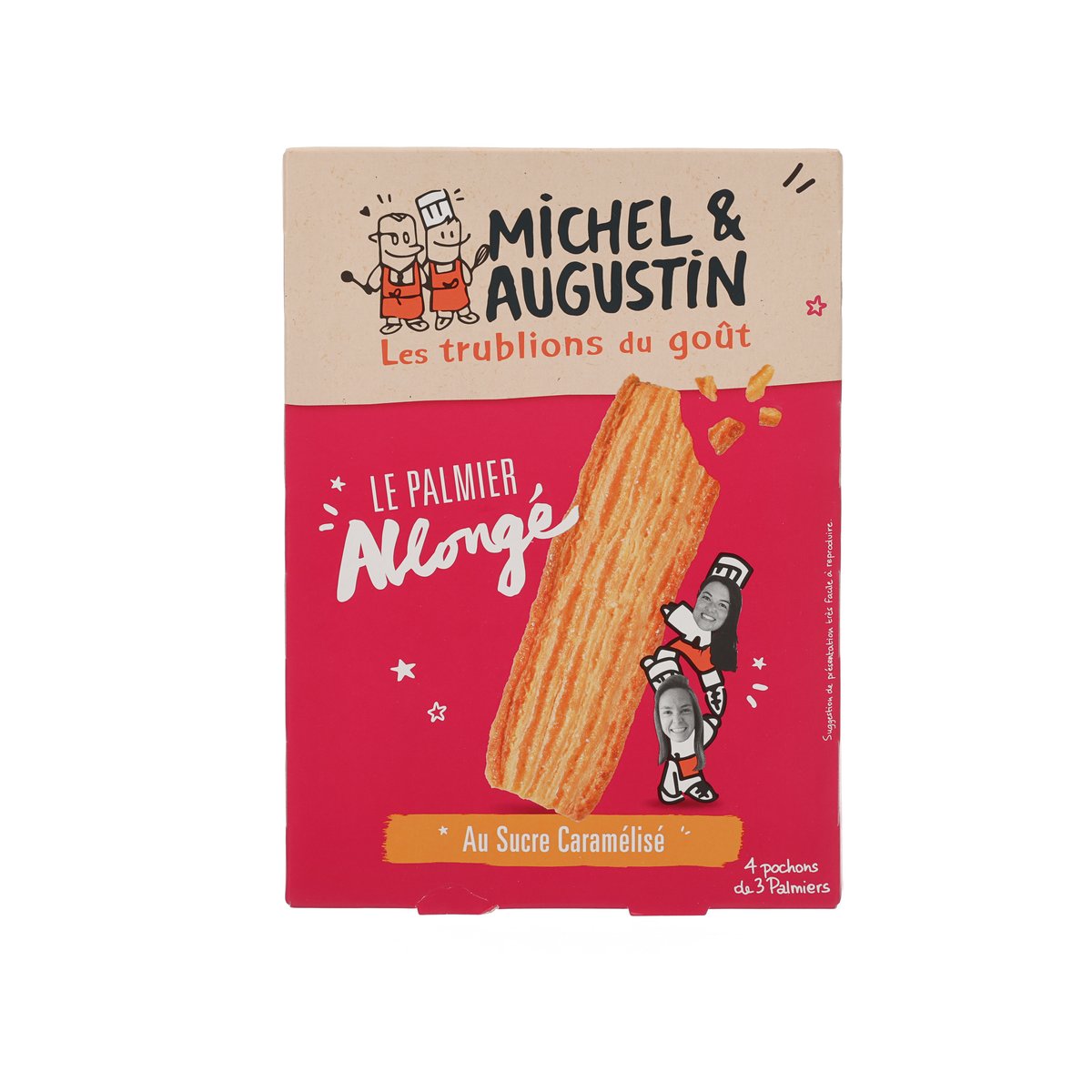 MICHEL & AUGUSTIN Puff Palmiers with Pure Butter and Slightly Caramelized Sugar (120g)