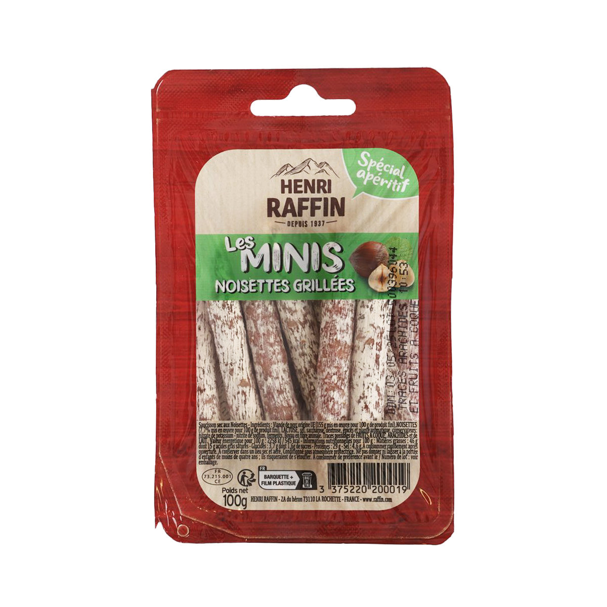 HENRI RAFFIN Air Dry Mini Salami with Hazelnuts (100g)