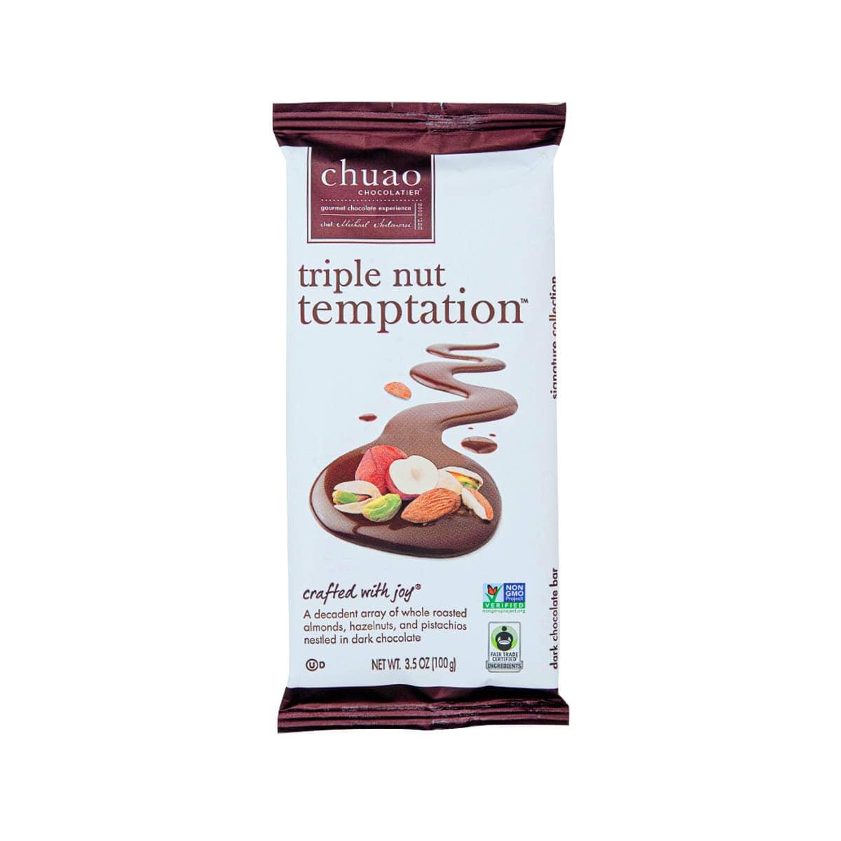 CHUAO CHOCOLATIER Dark Chocolate Bar - Triple Nut Temptation (100g)