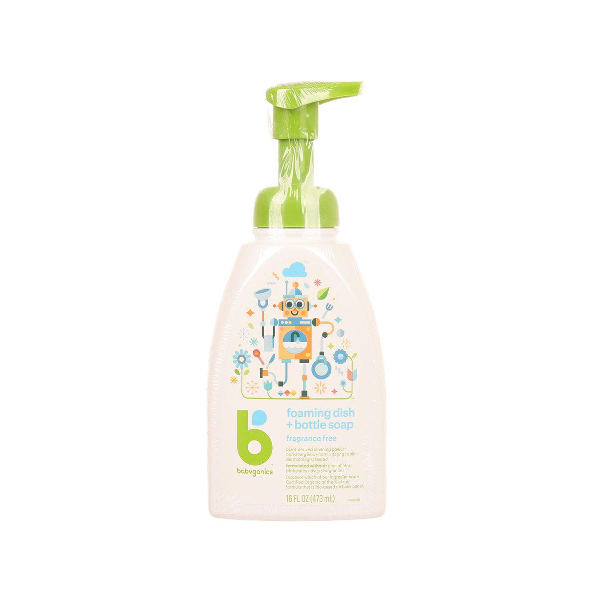 BABYGANICS Foaming Dish & Bottle Soap - Fragrance Free (473mL)
