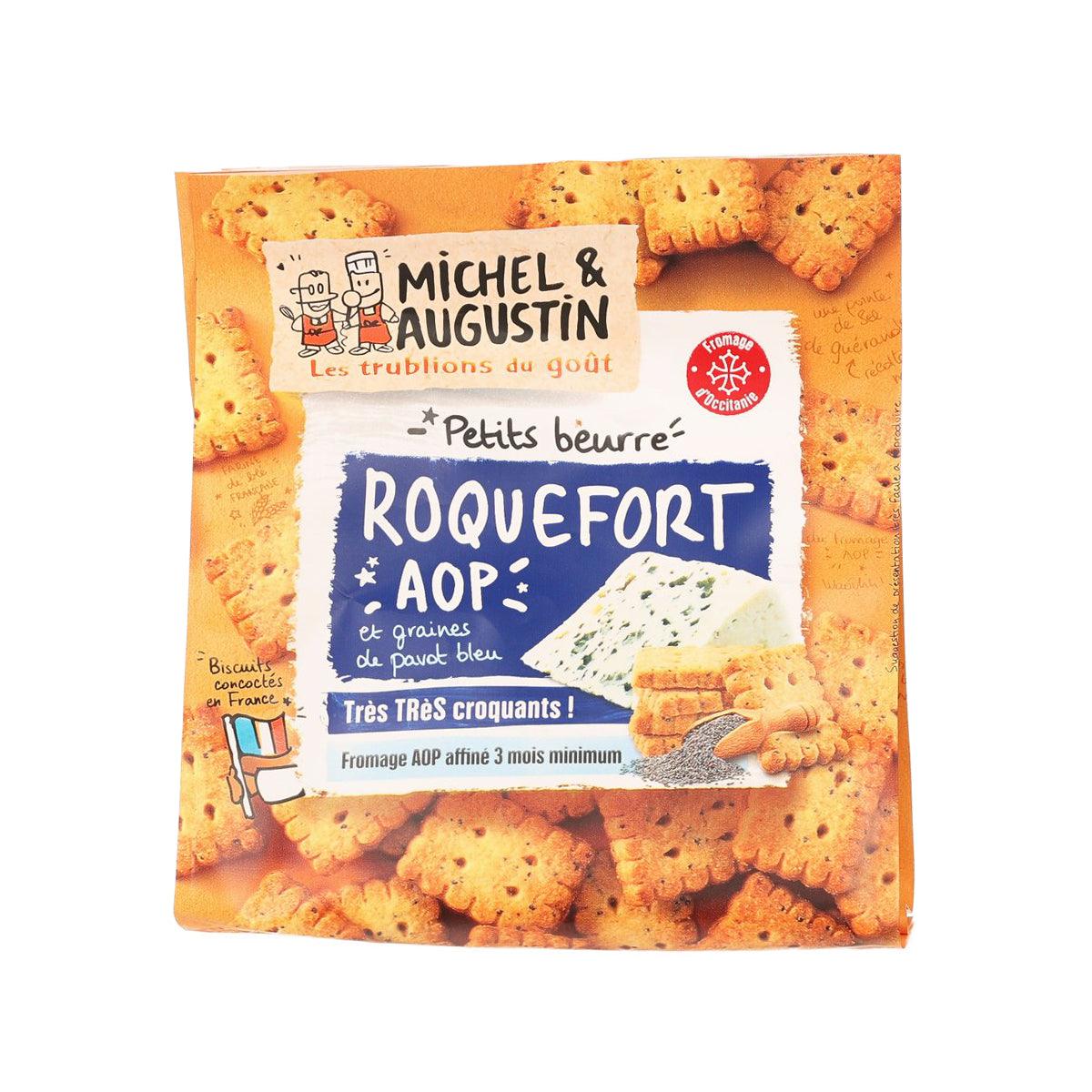 MICHEL & AUGUSTIN Butter Biscuits with Roquefort Cheese & Poppy Seed (100g)