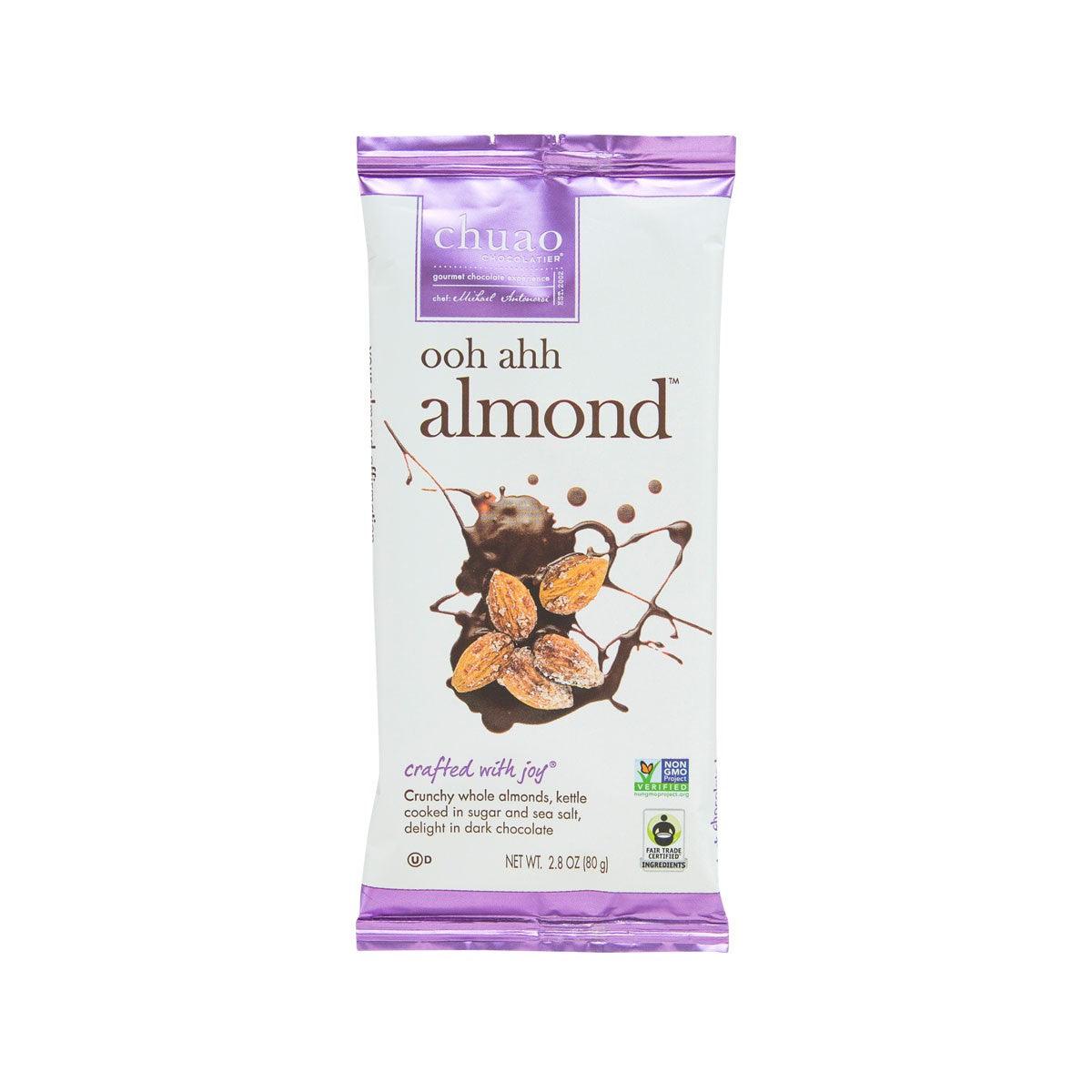 CHUAO CHOCOLATIER Dark Chocolate Bar - Almonds in Sugar & Sea Salt (80g)