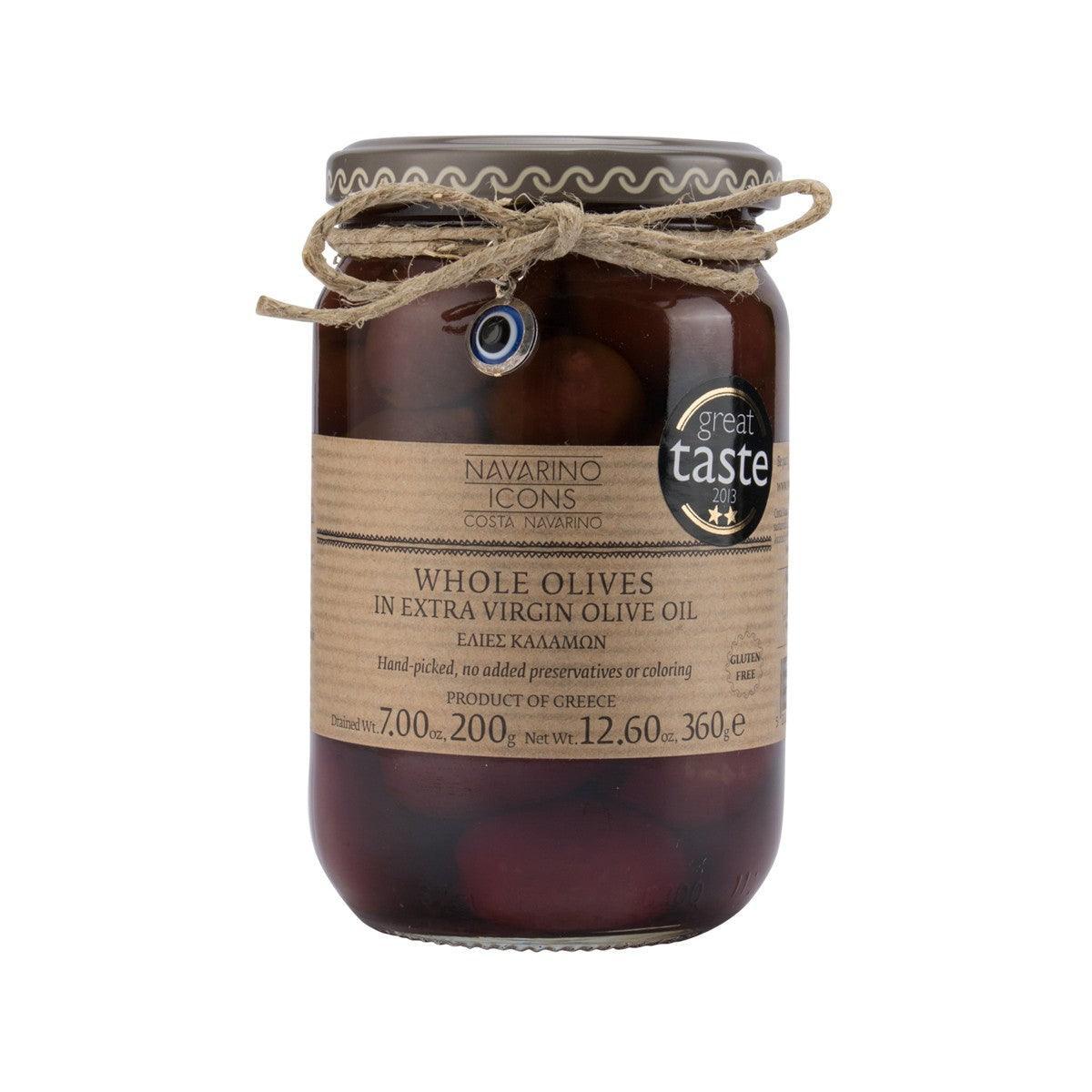 NAVARINO ICONS Kalamon Olives in Extra Virgin Olive Oil (360g)