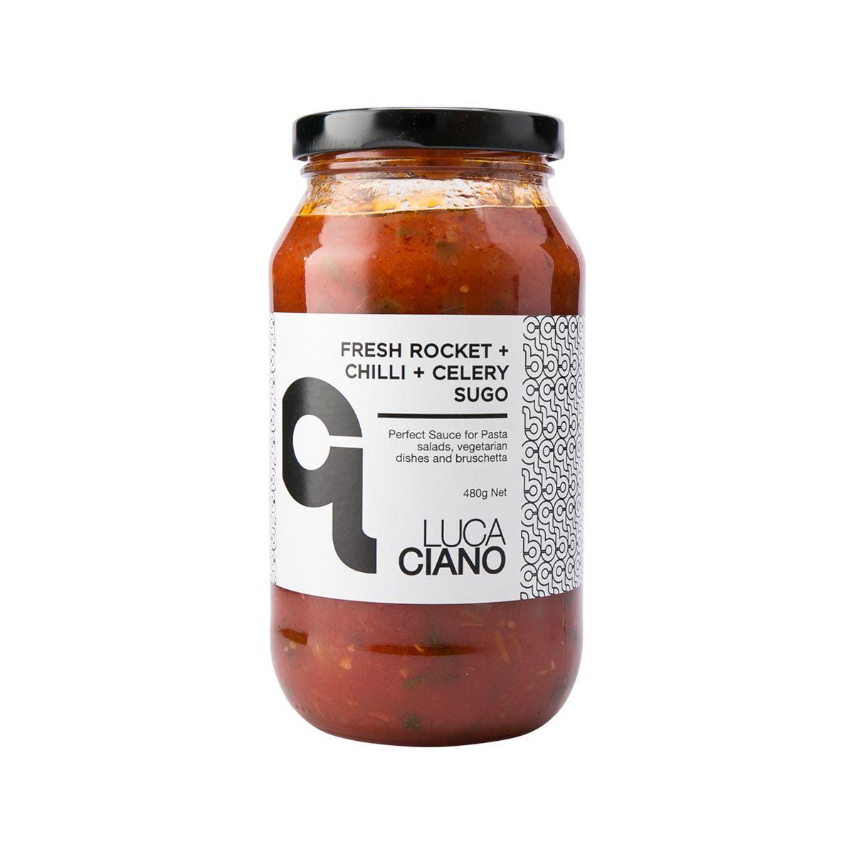 LUCA CIANO Fresh Rocket, Chilli & Celery Tomato Sauce (480g)