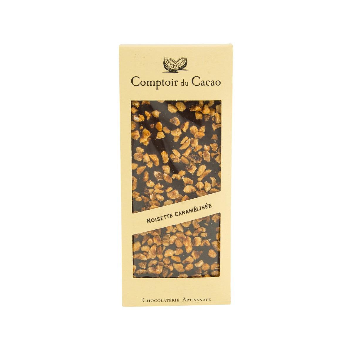 COMPTOIR DU CACAO Dark Chocolate with Caramelized Hazelnuts (90g)