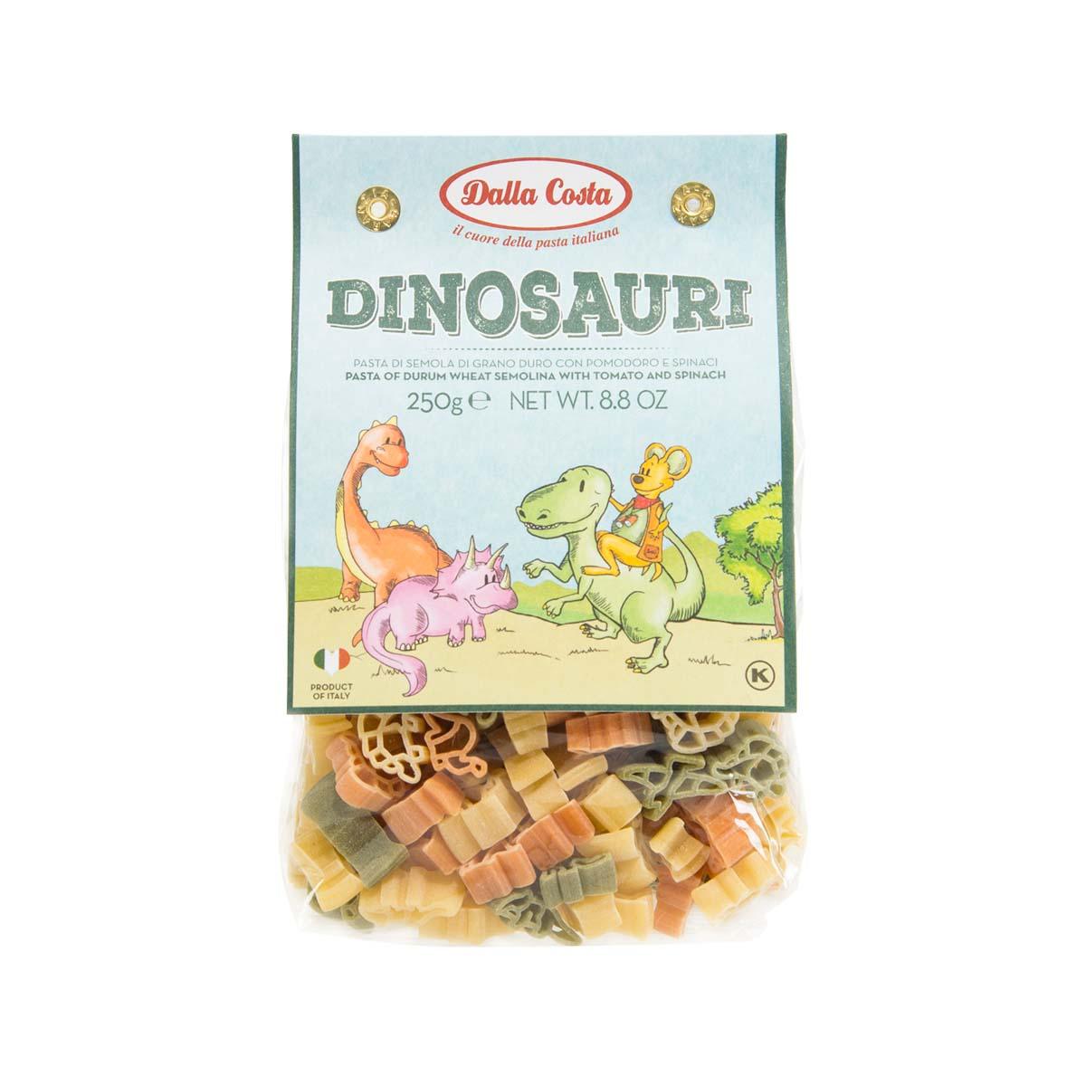 DALLA COSTA Pasta with Tomato and Spinach - Dinosaur (250g)