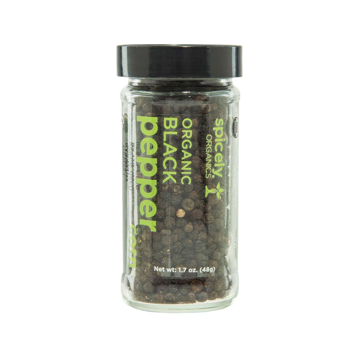SPICELY Organic Black Peppercorns (48g)