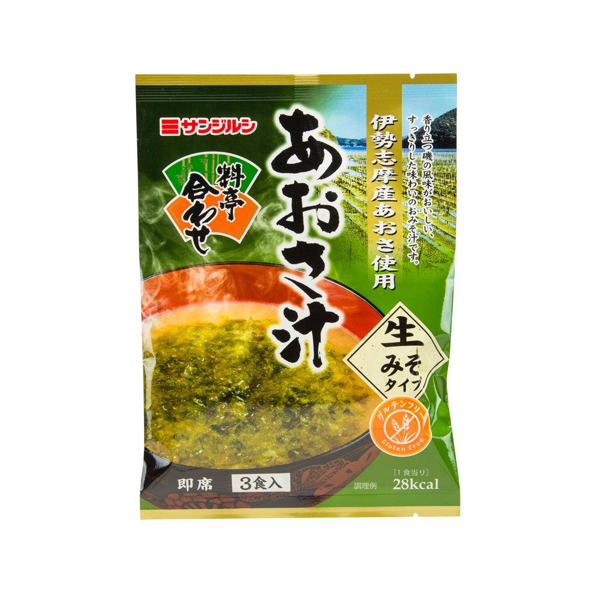 SANJIRUSHI Instant Ise Aosa Green Laver Miso Soup (51g)