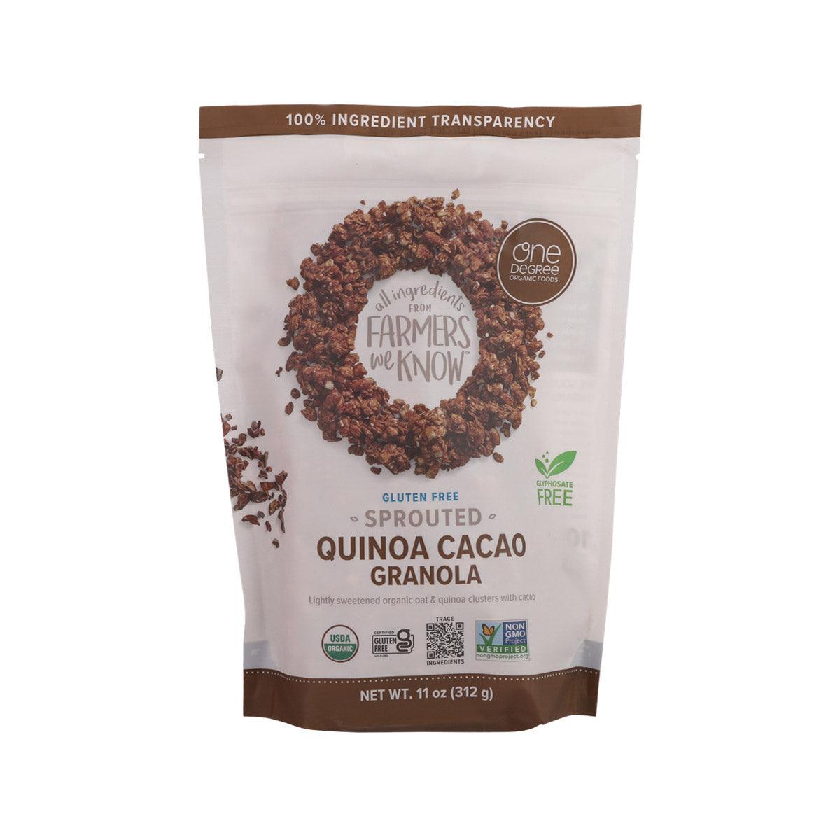 ONE DEGREE Organic Gluten Free Sprouted Quinoa Cacao Granola (312g)