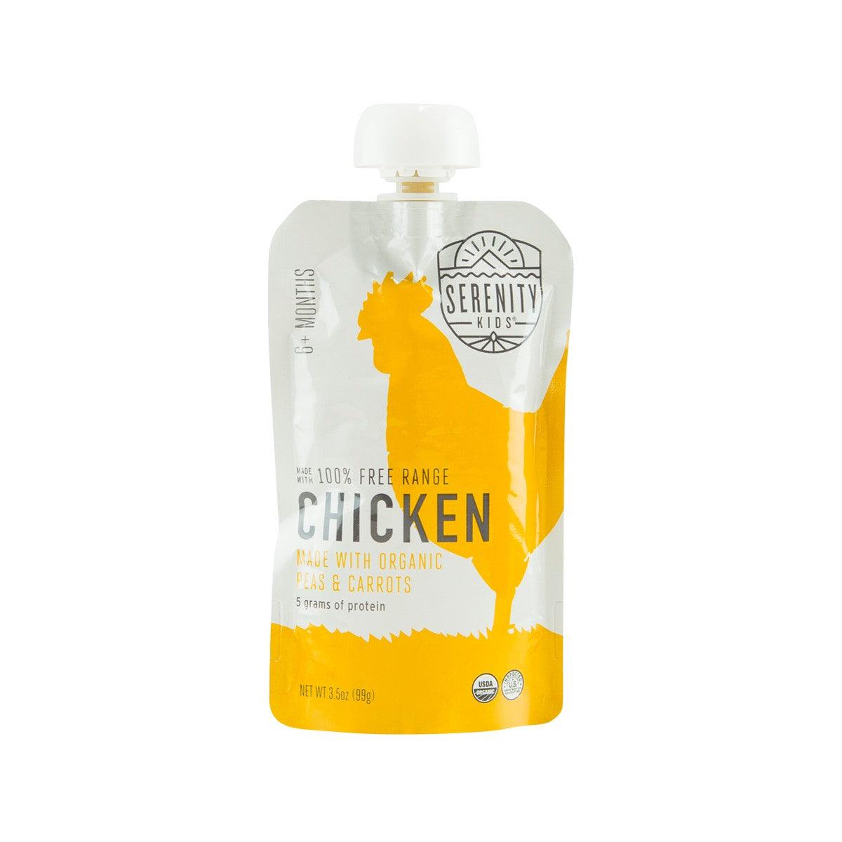 SERENITY KIDS Baby Food - Free Range Chicken with Organic Peas & Carrots (99g)