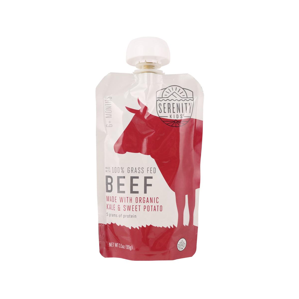 SERENITY KIDS Baby Food - Grass Fed Beef with Organic Kale & Sweet Potato (99g)