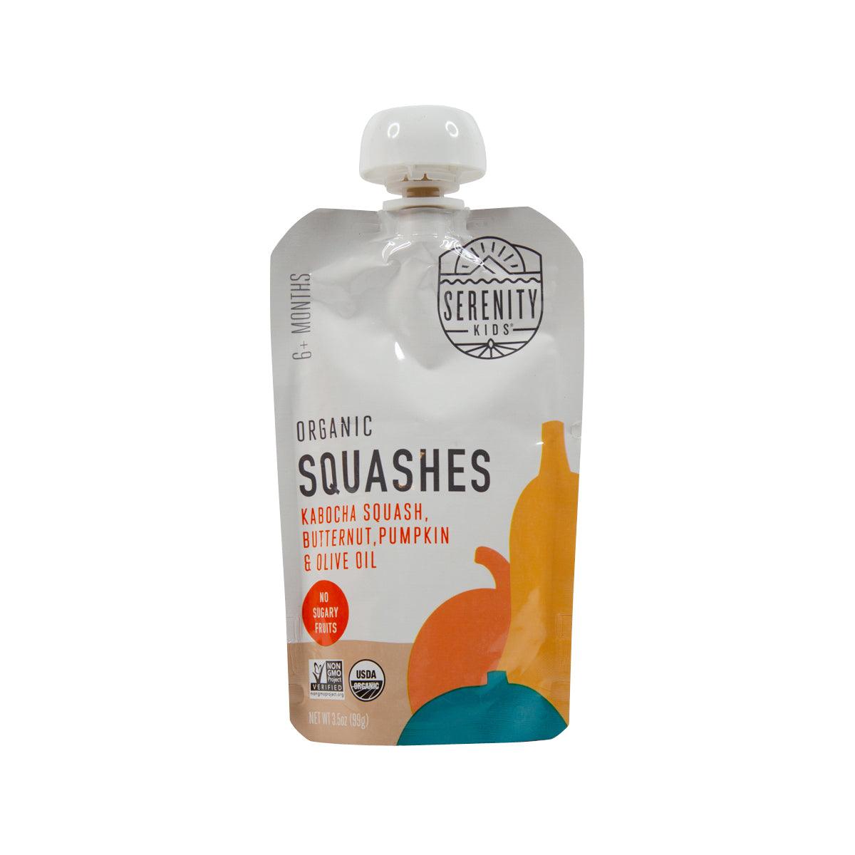 SERENITY KIDS Baby Food - Organic Squashes - Kabocha squash, Butternut, Pumpkin & Olive Oil (99g)