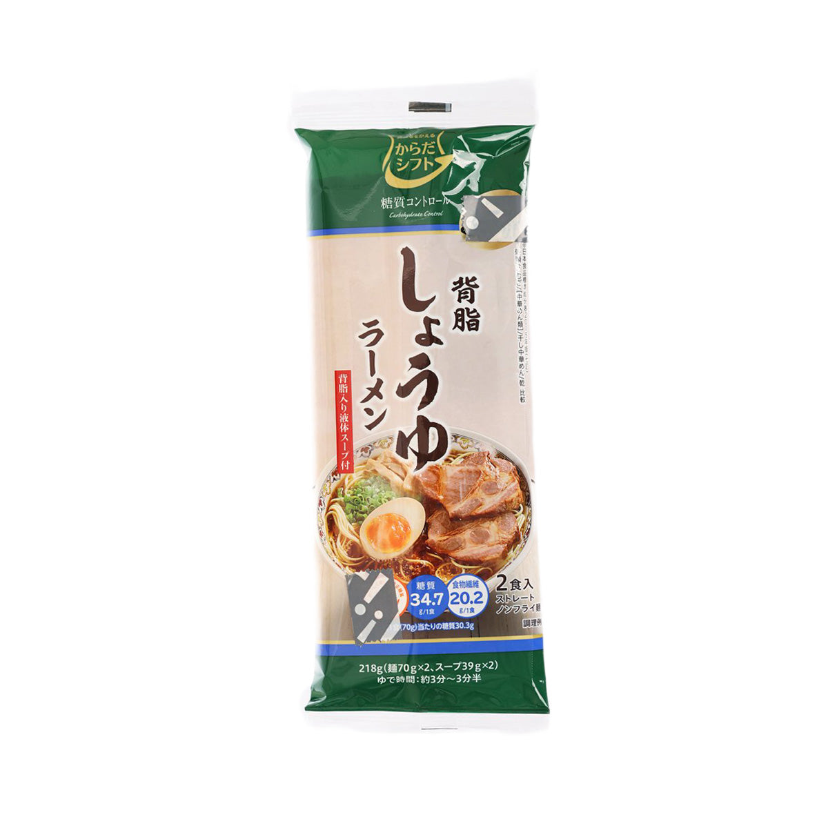 MITSUITSUKI Carbohydrate Control Pork Back Fat Soy Sauce Ramen with Soup (218g)