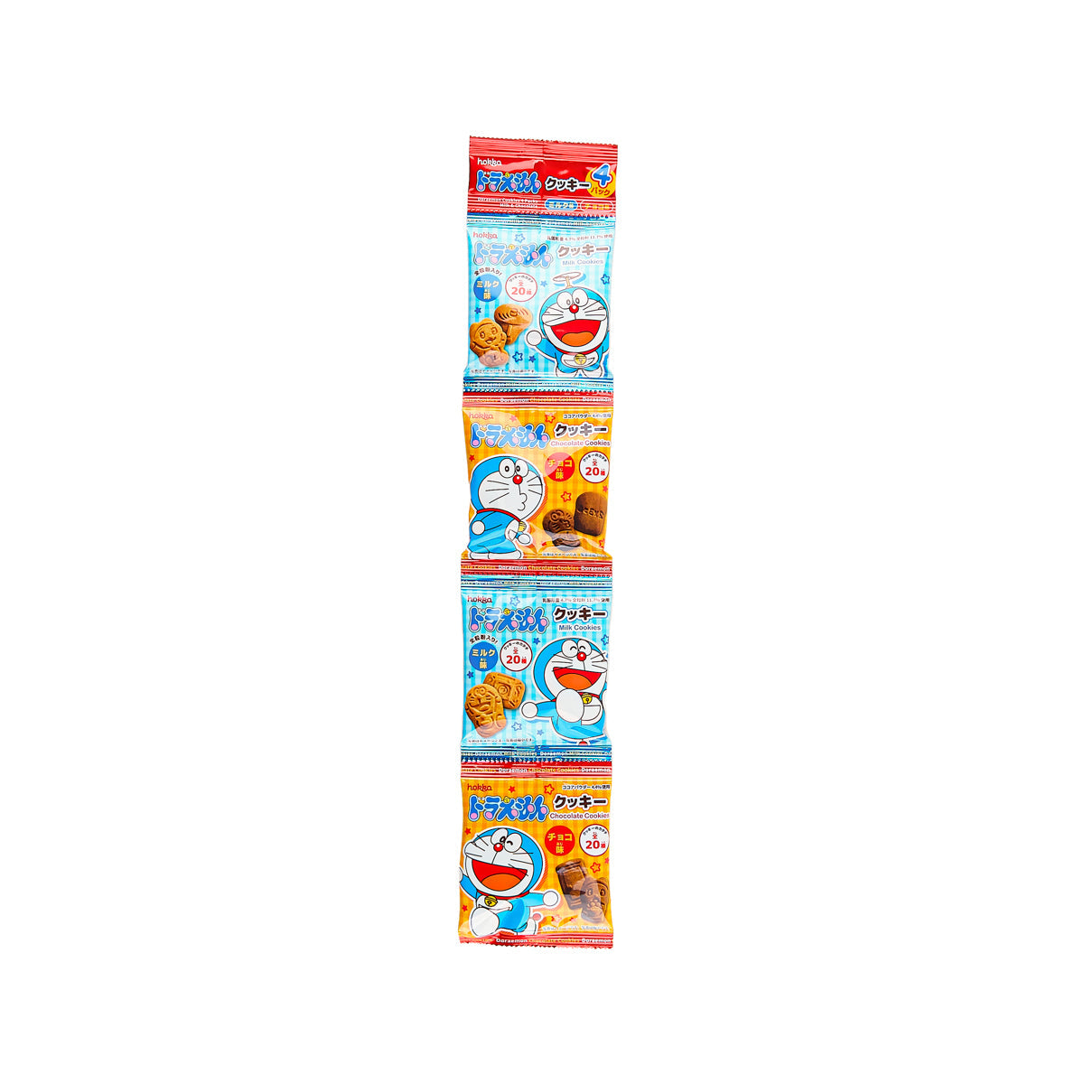 HOKURIKU Doraemon Cookie - Milk & Chocolate Flavor (4 x 15g)