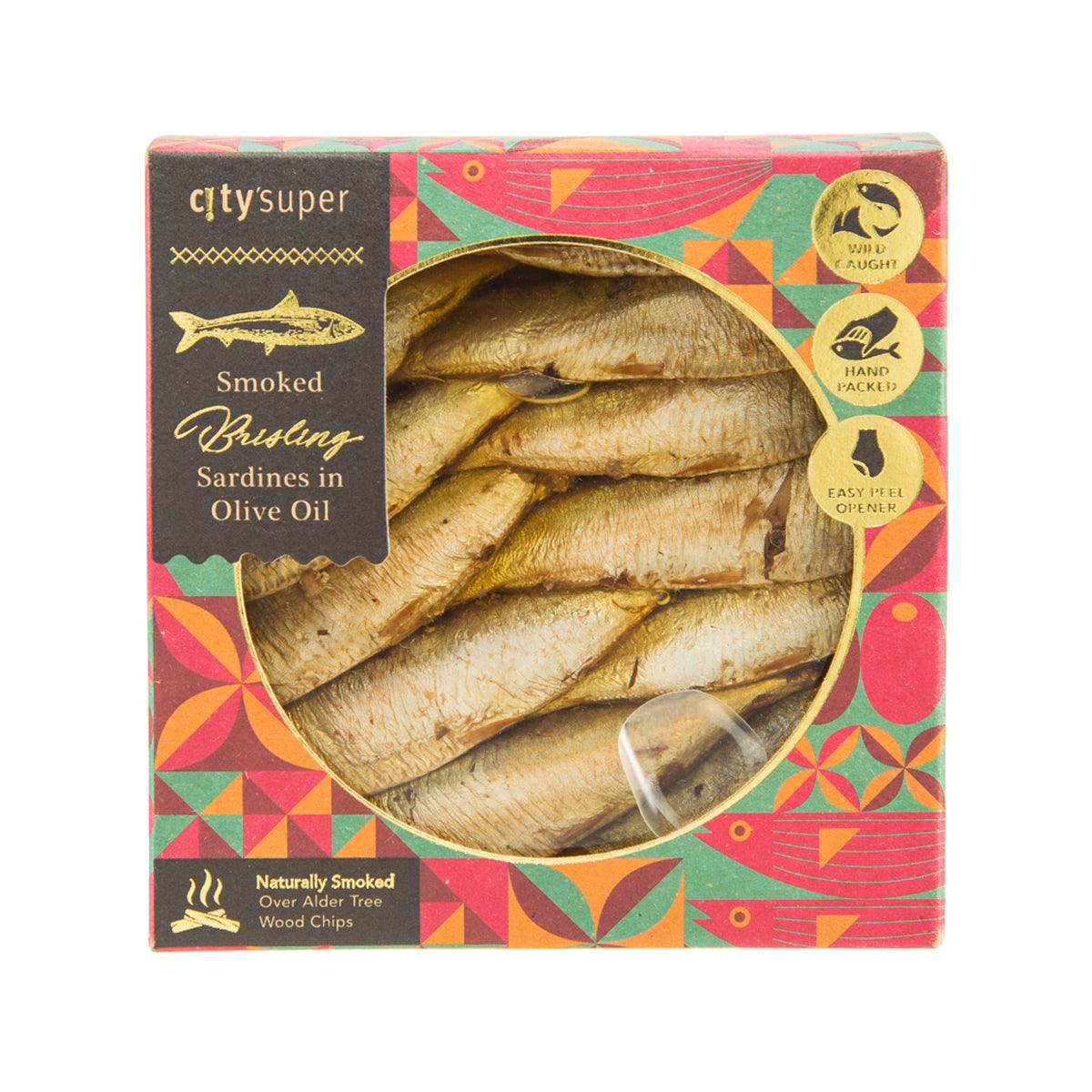 CITYSUPER Brisling Smoked Sardines in Olive Oil (120g)