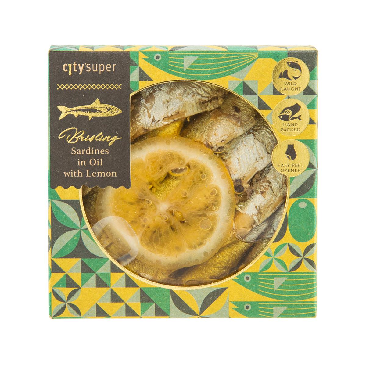 CITYSUPER Brisling Sardines with Lemon in Oil (120g)