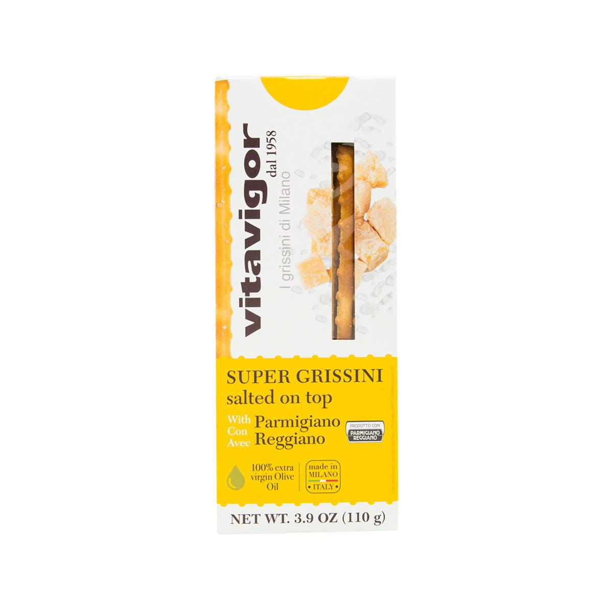 VITAVIGOR Grissini Breadsticks Salt on Top - Parmigiano Reggiano with Extra Virgin Olive Oil (110g) - city'super E-Shop