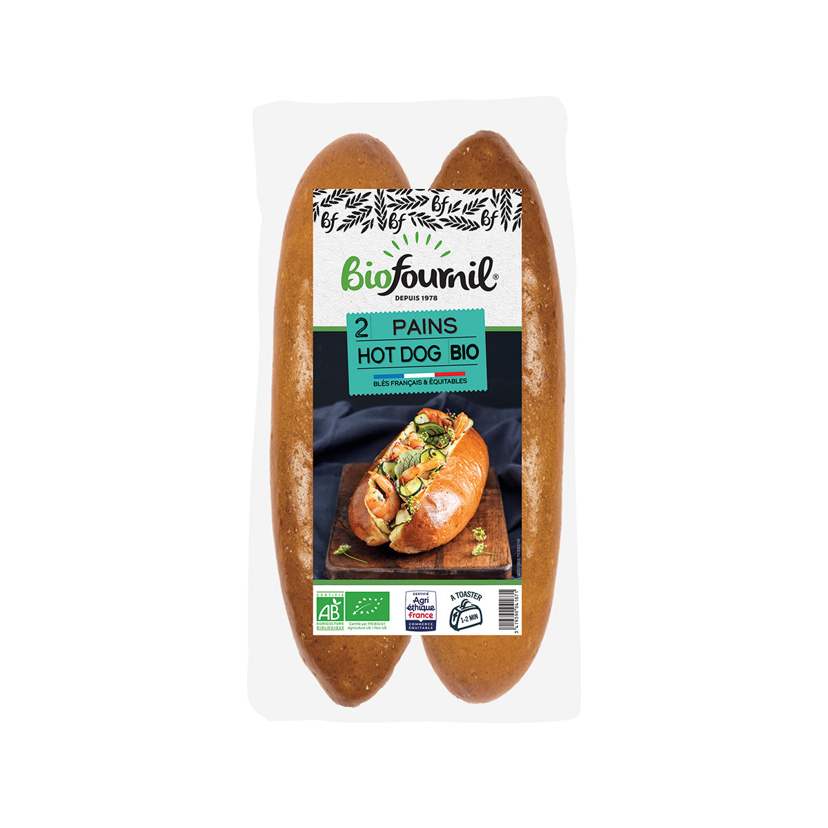 BIOFOURNIL Organic Hot Dog Bun (160g)