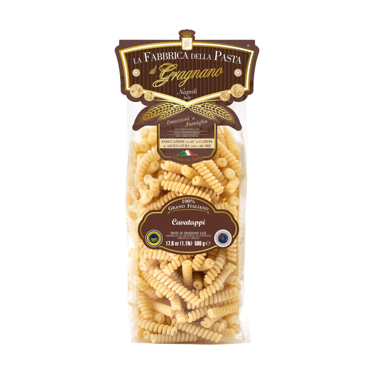 LA FABBRICA DELLA Artisanal Cavatappi Pasta (500g)