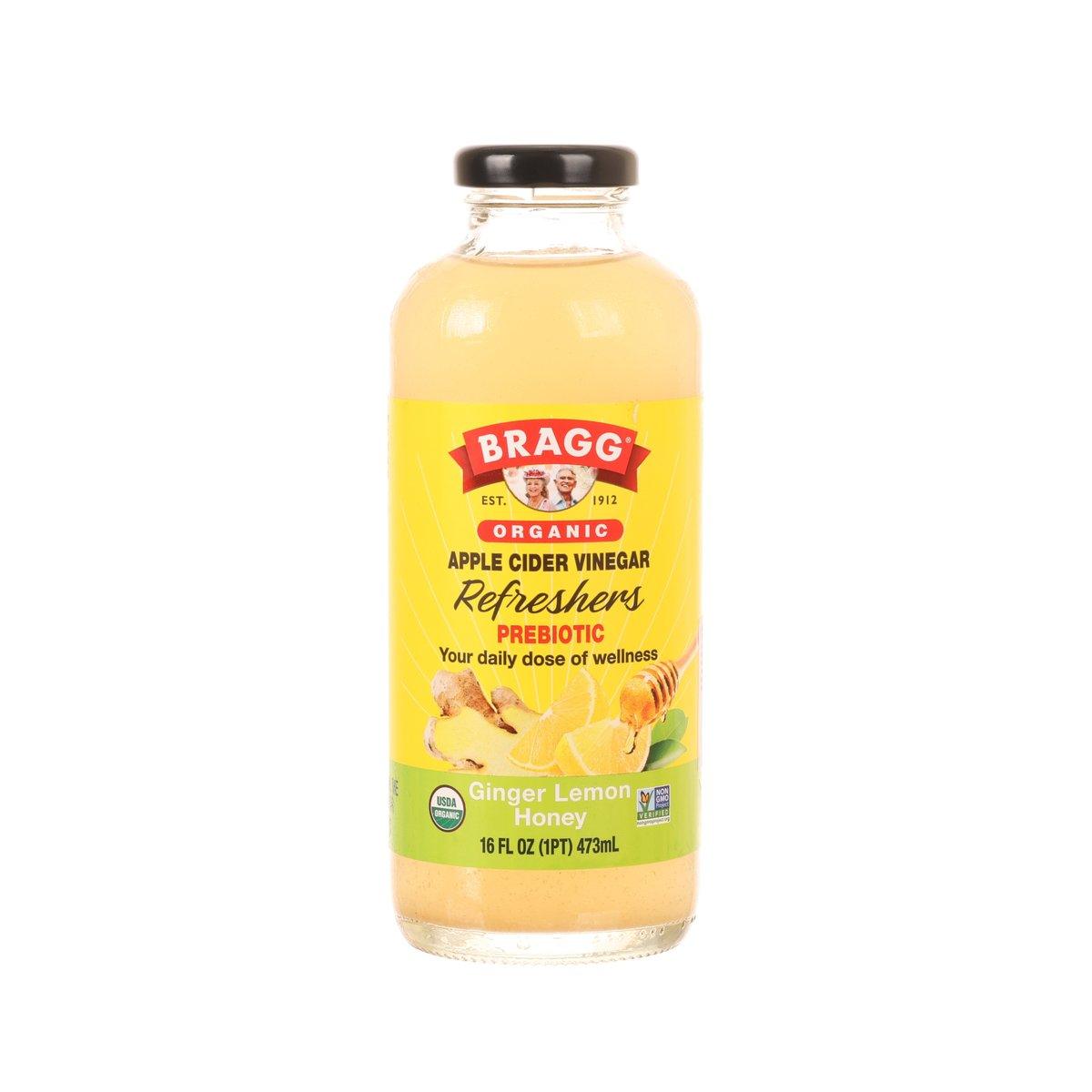 BRAGG Organic Apple Cider Vinegar Refreshers - Ginger Lemon Honey (473mL)