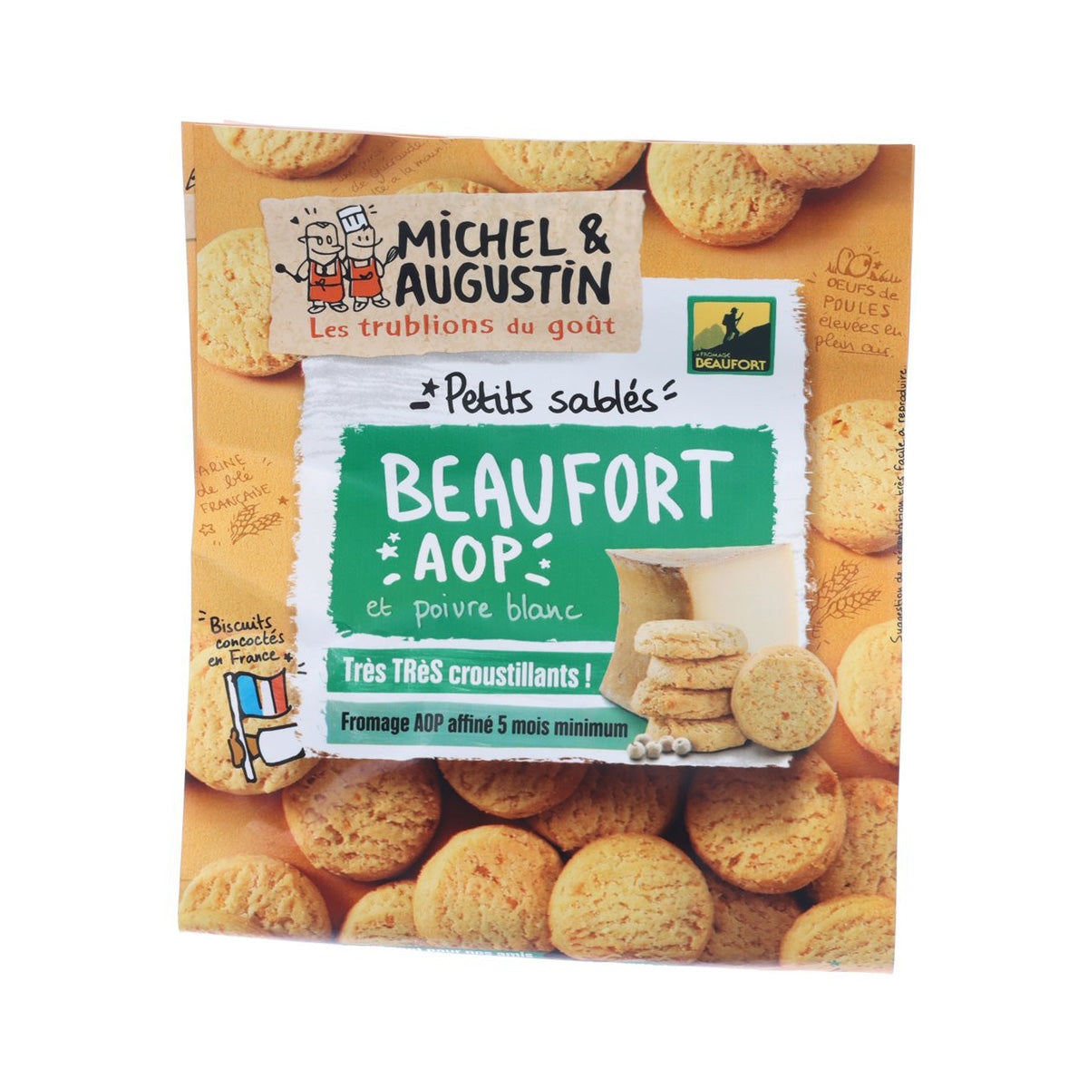 MICHEL & AUGUSTIN Butter Biscuits with Beaufort PDO Cheese and White Pepper (100g)