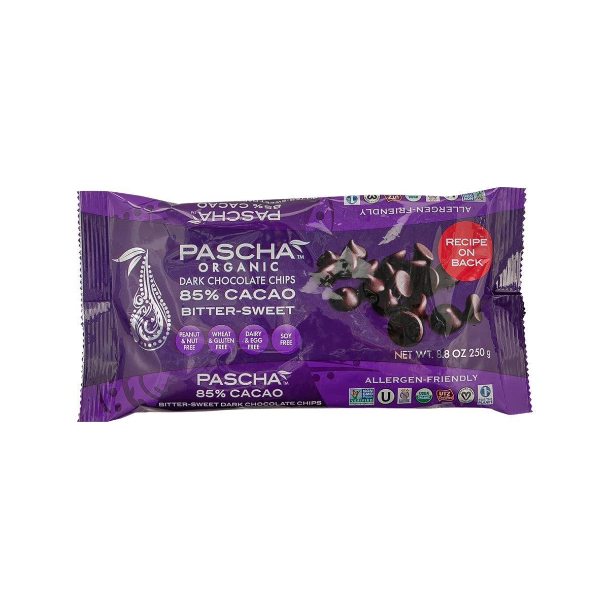 PASCHA Organic 85% Cacao Bitter-Sweet Dark Chocolate Chips (250g)