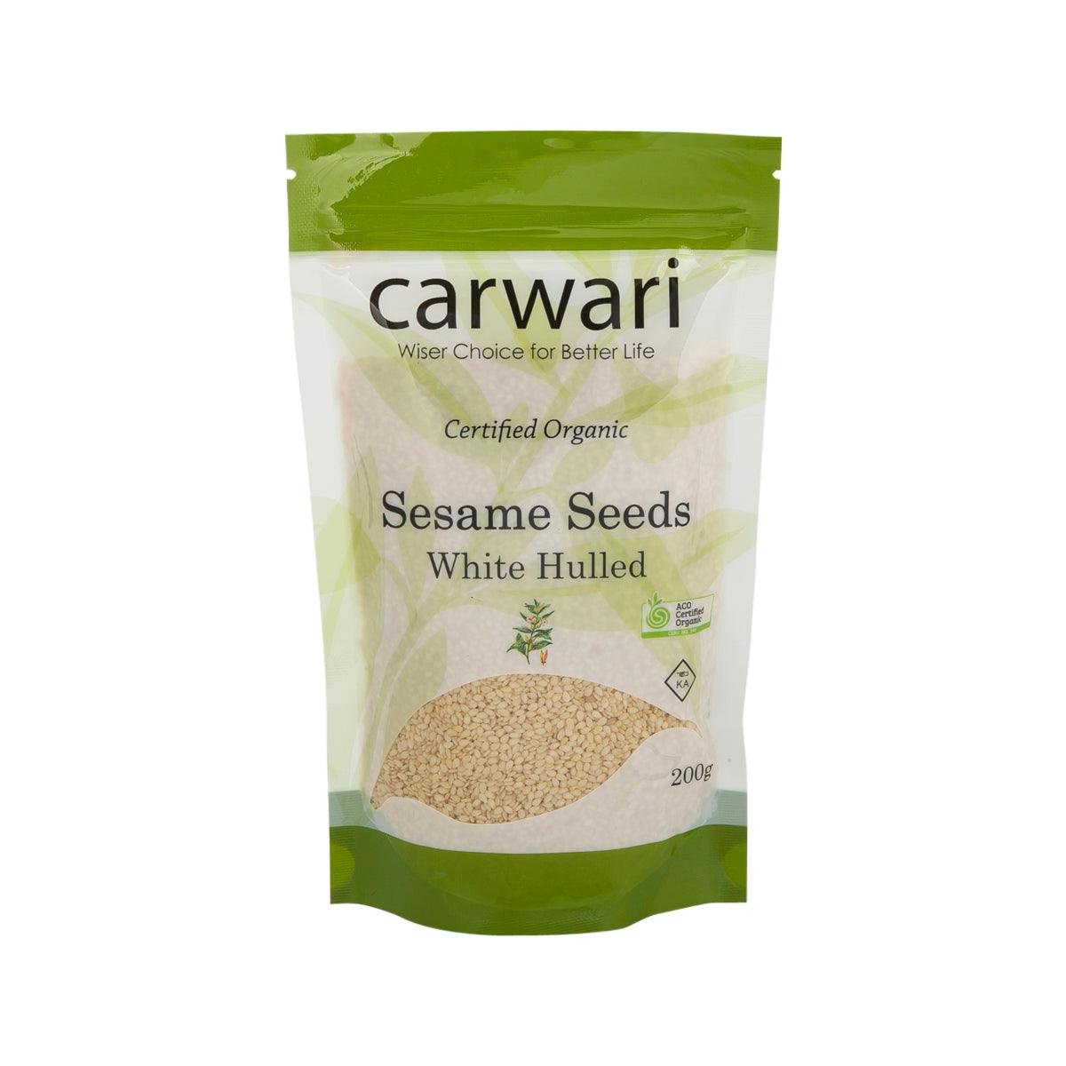 CARWARI Organic White Sesame Seeds - Hulled (200g)