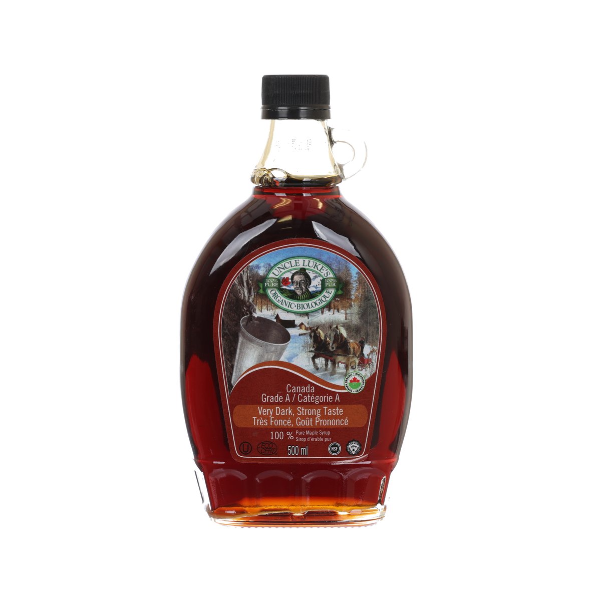 UNCLE LUKE'S Organic Grade A Very Dark Maple Syrup (500mL)