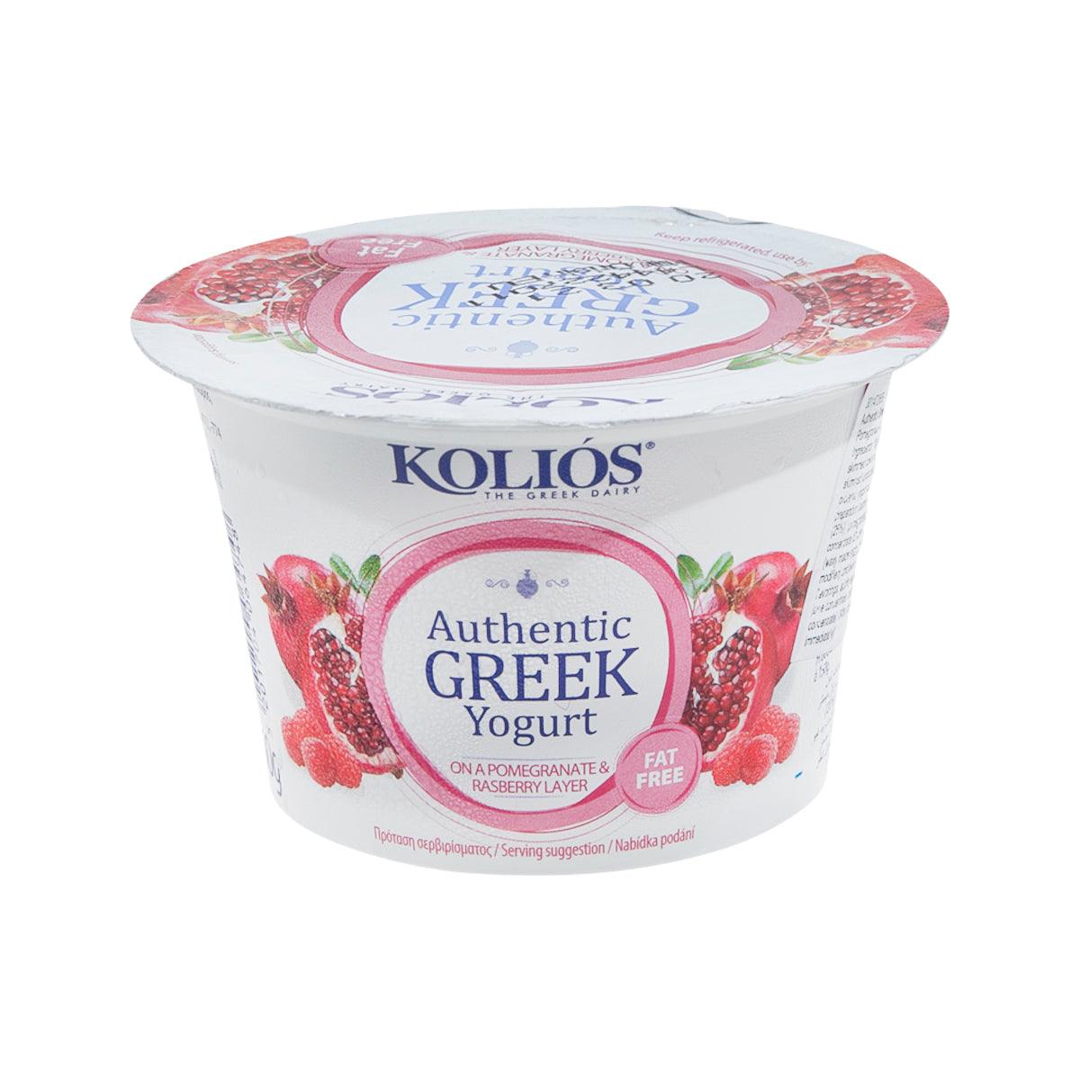 KOLIOS Fat Free Authentic Greek Yogurt - Pomegranate & Raspberry (150g)
