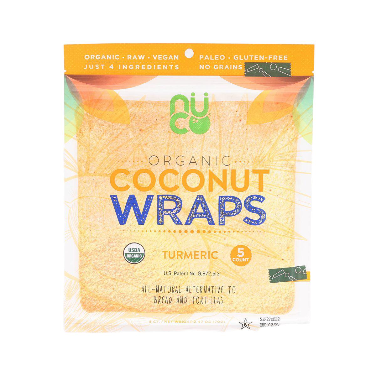 NUCO Organic Coconut Wraps - Turmeric (70g)