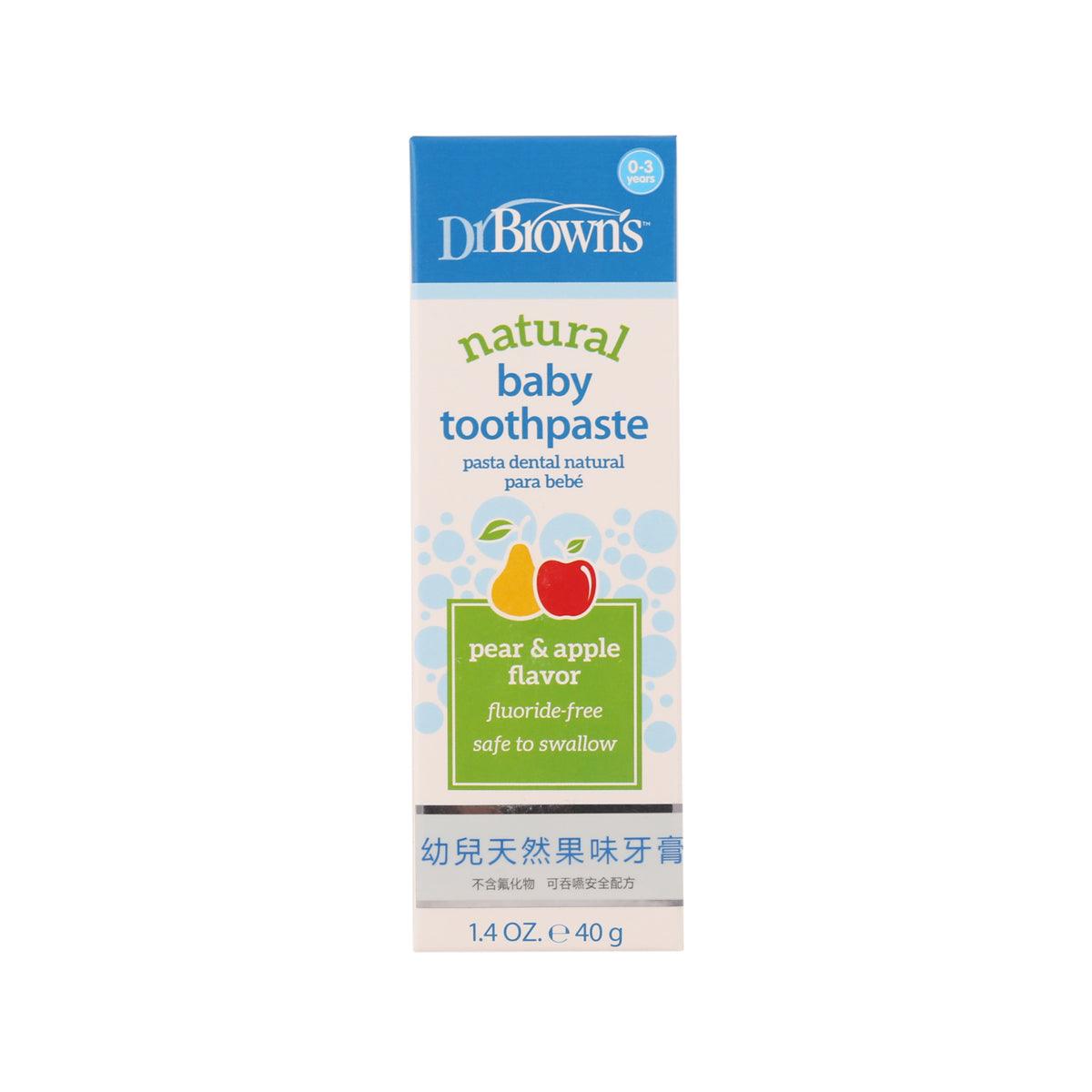 DR BROWN'S Natural Baby Toothpaste - Pear & Apple Flavor (40g)