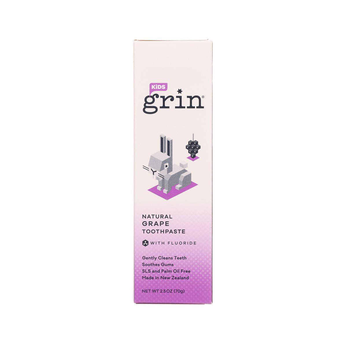 GRIN Kids Natural Grape Toothpaste with Fluoride (70g)