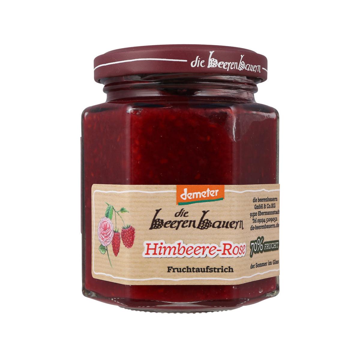 BEERENBAUERN Organic 70% Fruit Raspberry Rose Jam (200g)