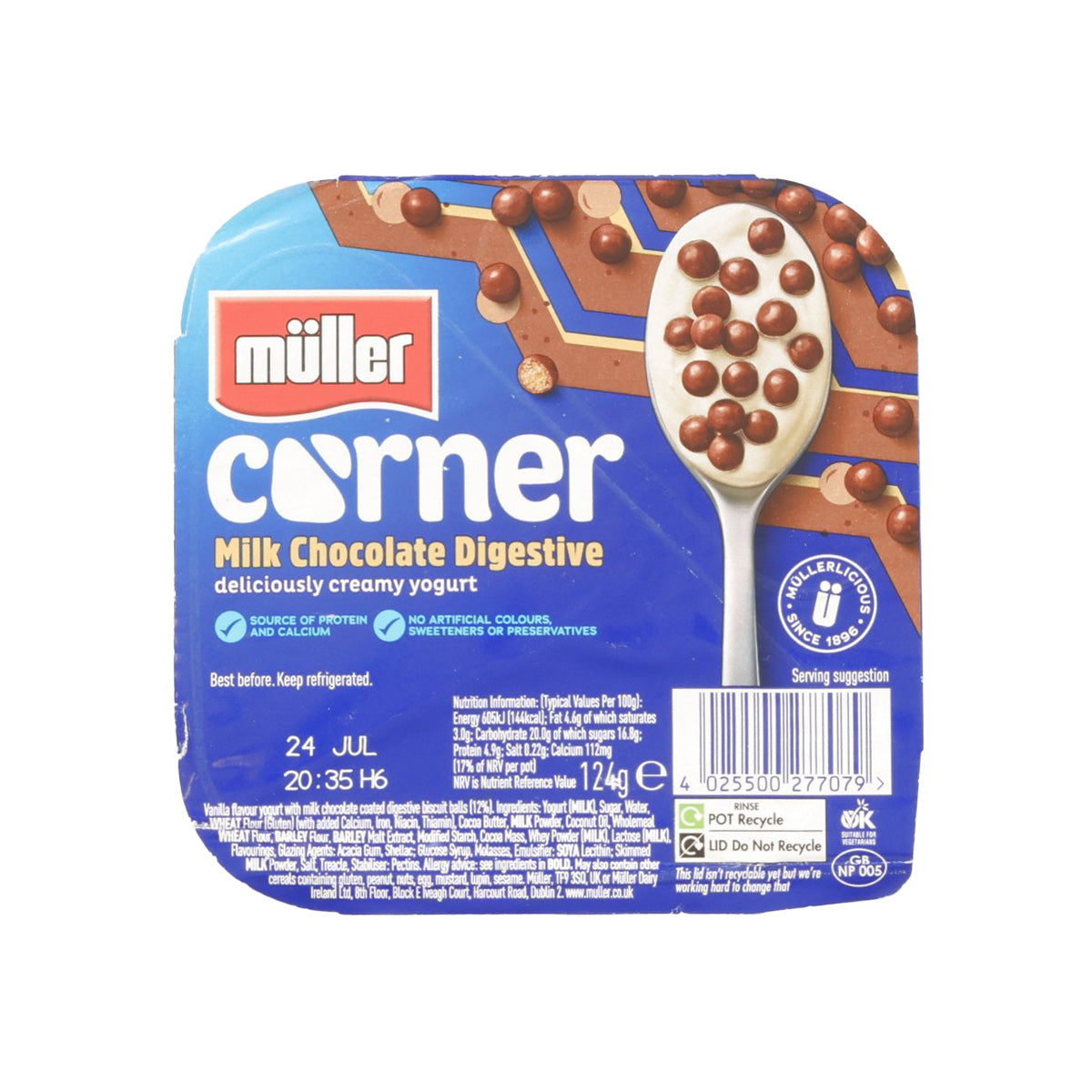 MULLER Corner Milk Chocolate Digestives Yogurt (124g)