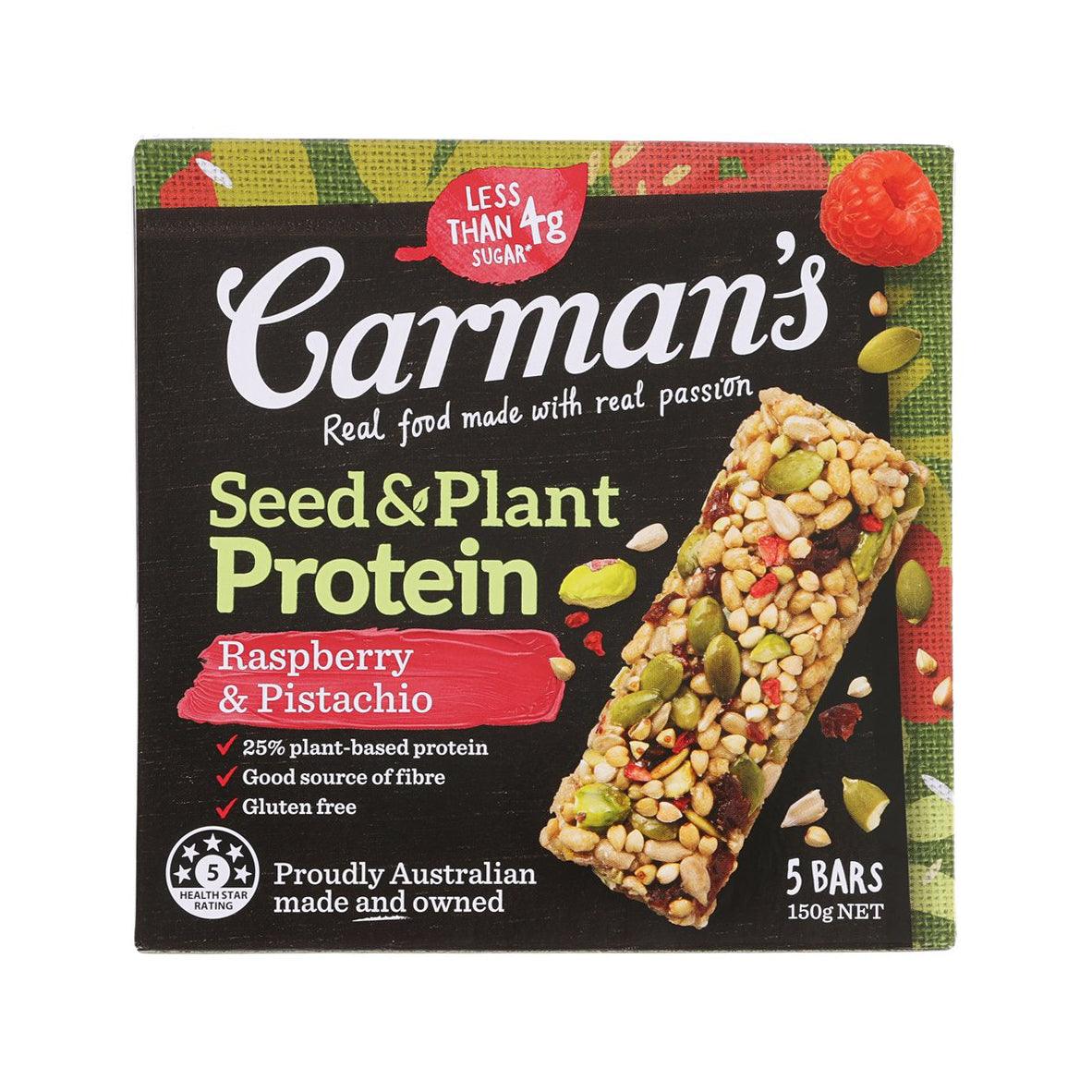 CARMAN'S Seed & Plant Protein Bar - Raspberry & Pistachio (150g)