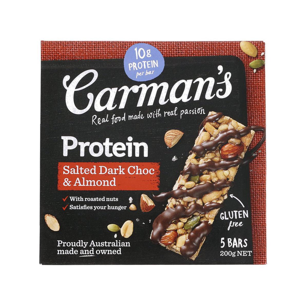 CARMAN'S Protein Bar - Salted Dark Choc & Almond (200g)