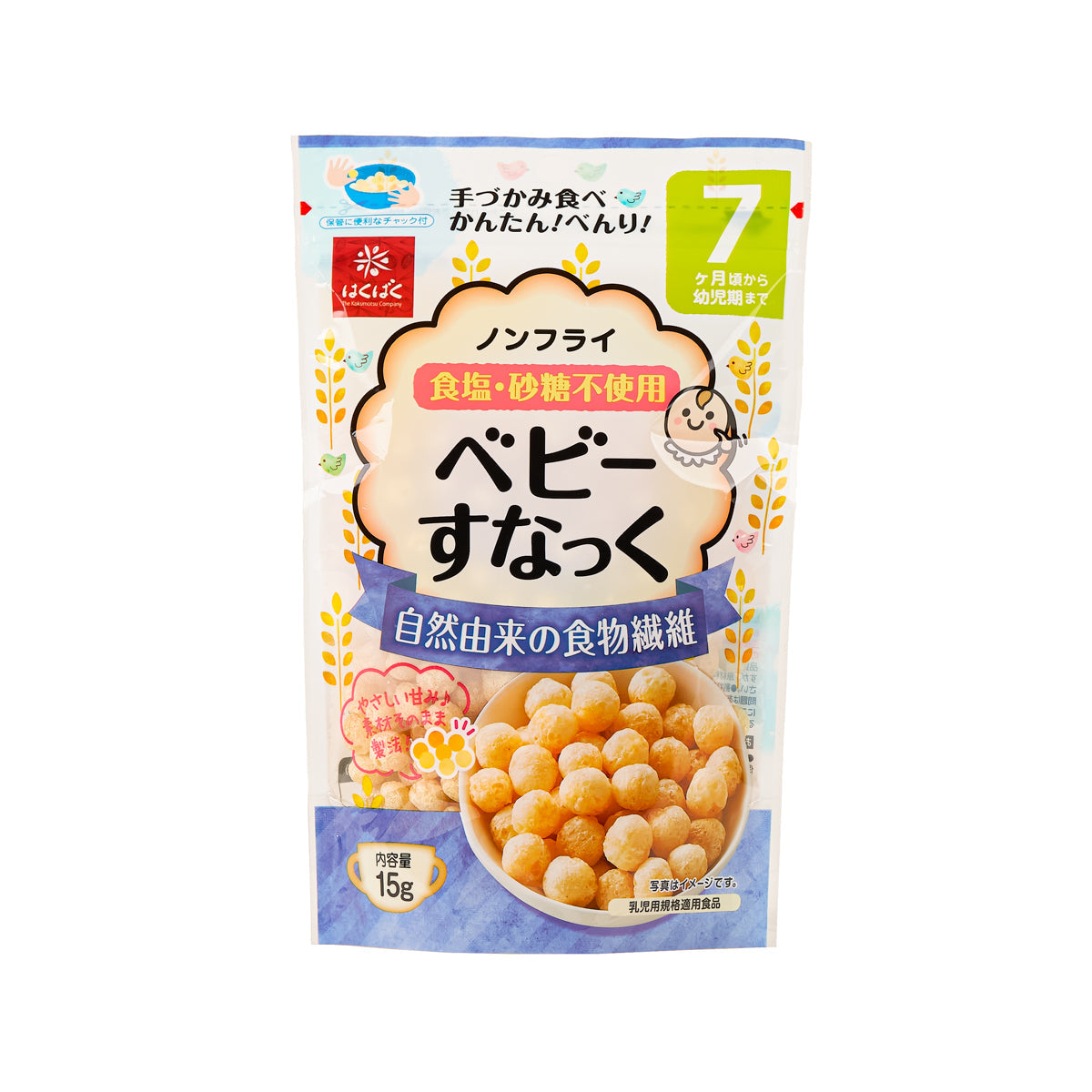 HAKUBAKU Baby Snack - Corn Puffs (15g)
