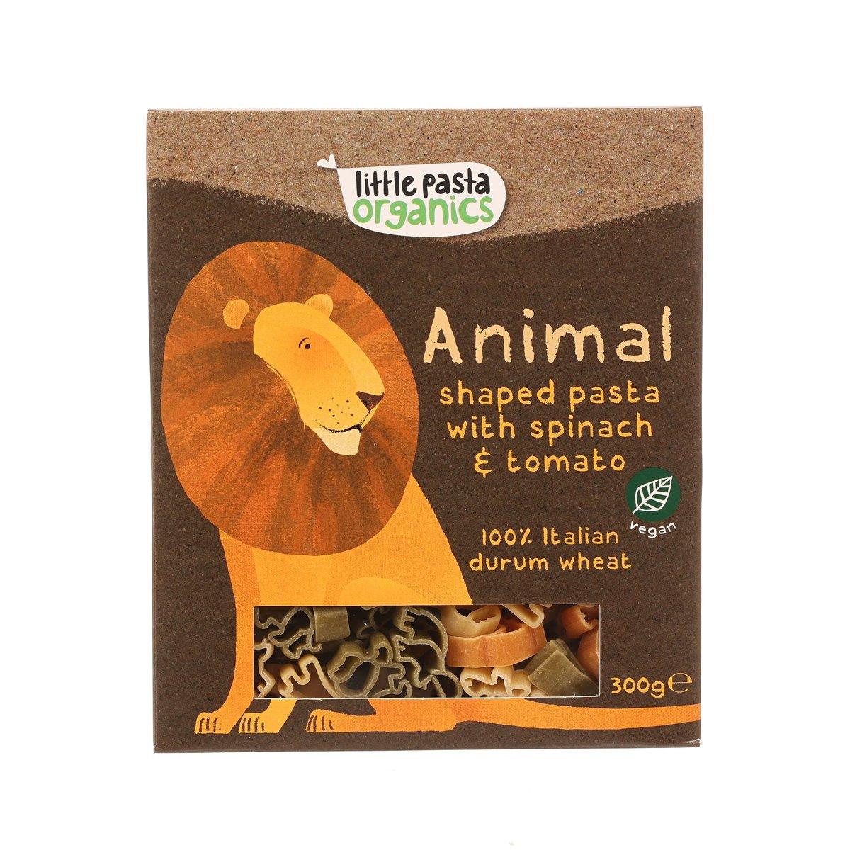 LITTLE PASTA ORGANICS Organic Animal Shaped Pasta with Spinach & Tomato (300g)