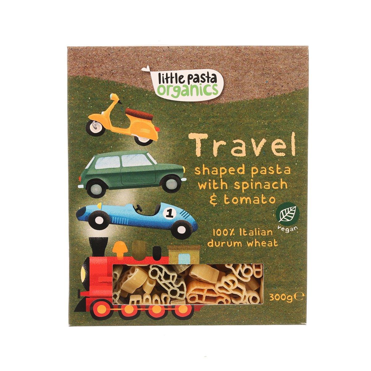 LITTLE PASTA ORGANICS Organic Travel Shaped Pasta with Spinach & Tomato (300g)