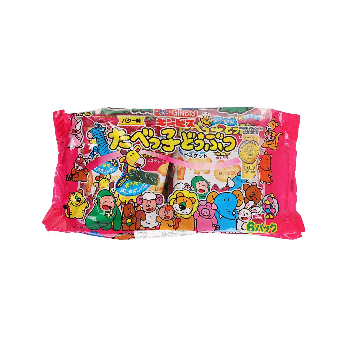 GINBIS Tabekko Animal Biscuit - Butter Flavor (6 x 23g)
