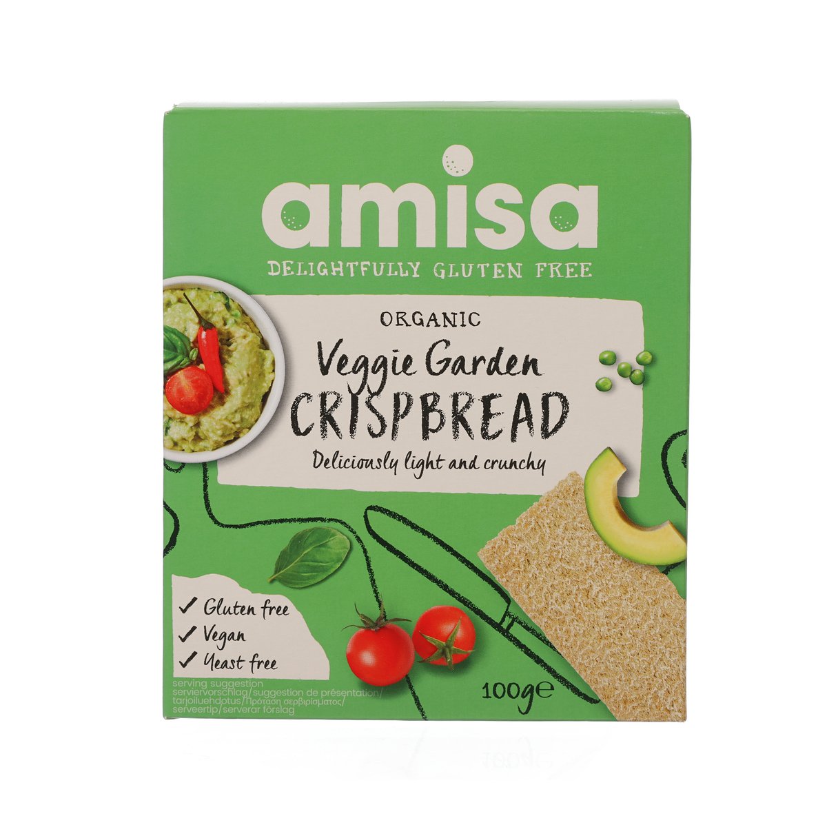 AMISA Organic Gluten Free Veggie Garden Crispbread (100g)